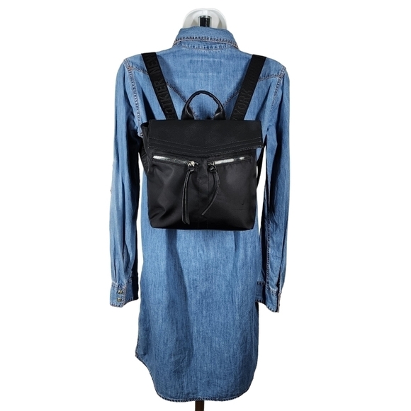 BOTKIER NEW YORK NYLON FAUX LEATHER SMALL BACKPACK - Picture 1 of 8